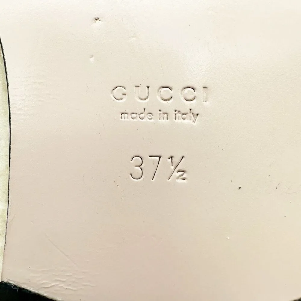 GUCCI Wool Shearling Fur GG Sandal Mule 37.5 Interlocking GG Logo Slip On Slide